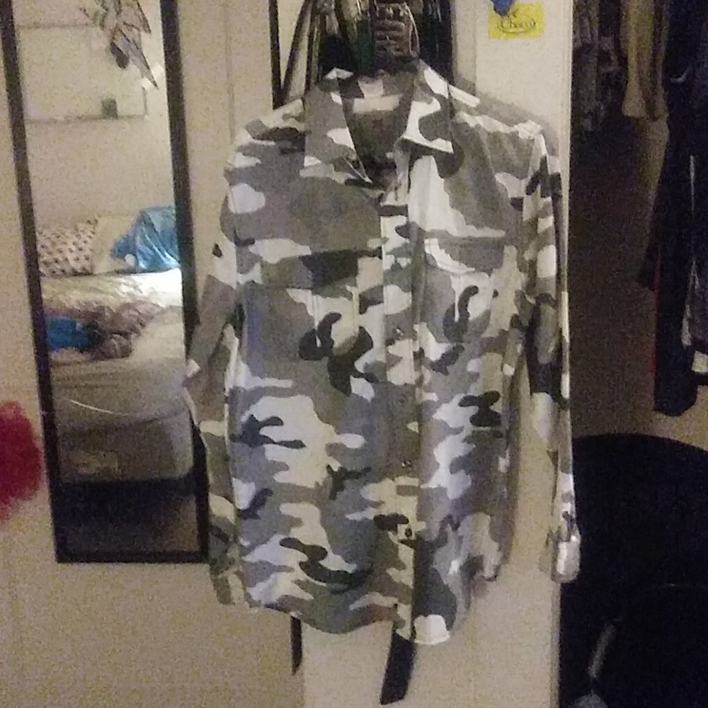Button up camo flanel